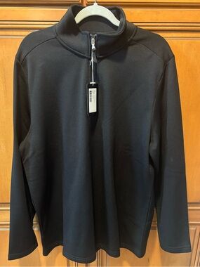 *NWT* 1/4 Zip Men’s Costal Pique Fleece in Black. Size: XL